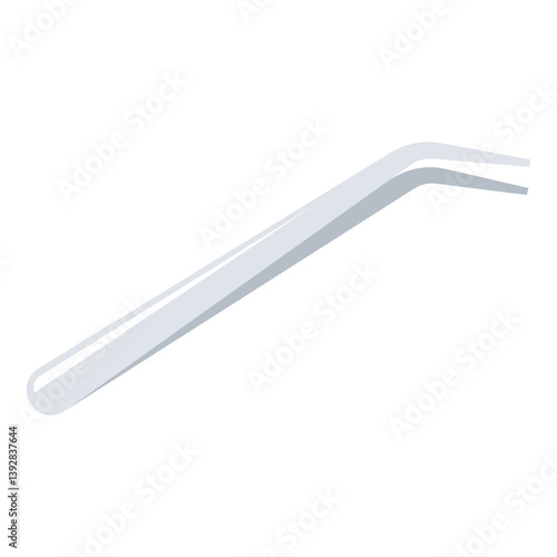 Pair of tweezers suitable for beauty or grooming products, skincare, healthcare, personal care, precision instruments, and beauty tools concept.