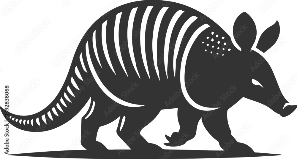 Fototapeta premium Armadillo vector black