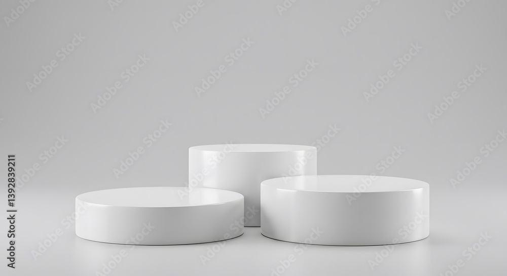 Abstract Minimalist White Cylinders on a Neutral Background Abstract Minimalist White Cylinders on a Neutral Background