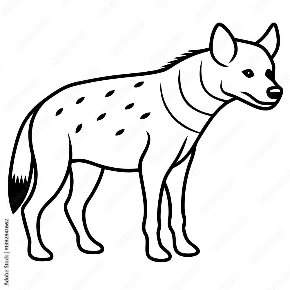 Obraz premium Hyena in a Line Sleek Vector Design