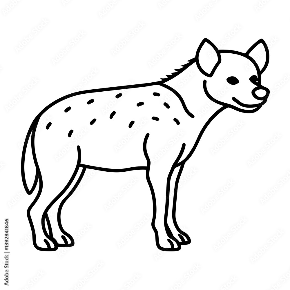 Fototapeta premium Hyena in a Line Sleek Vector Design
