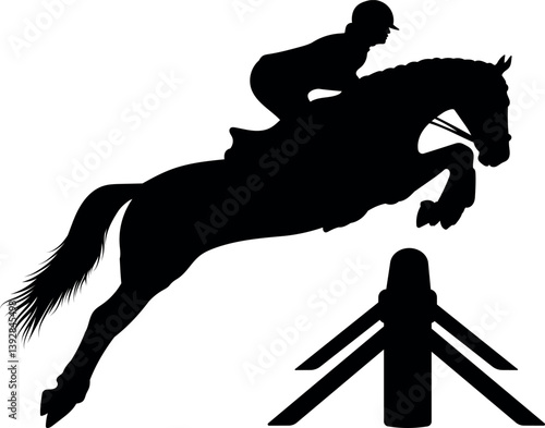Equestrian and show jumping silhouette