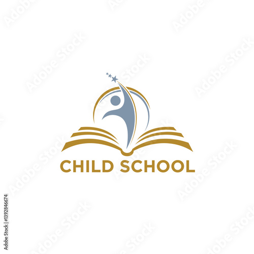 Modern Kindergarten Logo Design Vector Childcare Nursery and Education Themes