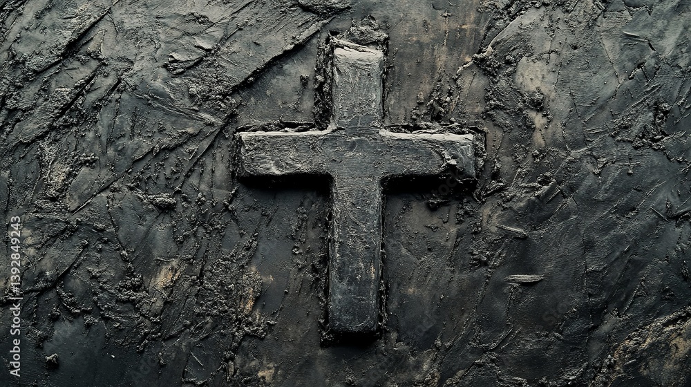 Dark textured cross background image for christianity religion faith and spiritual concepts and design element Dark textured cross background image for christianity religion faith and spiritual concepts and design element
