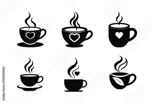 Coffee cup silhouette vector illustration  bundle 