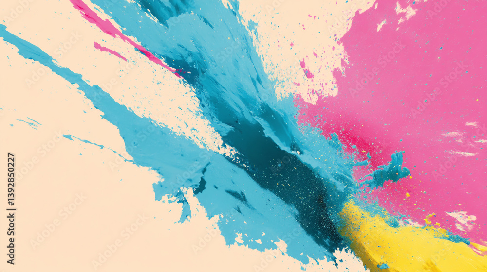 Fototapeta premium Abstract painting featuring vibrant colors and dynamic brushstrokes creating a visual spectacle art piece