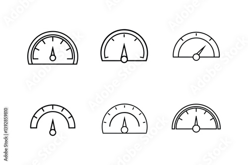 speedometer icon line art vector illustration