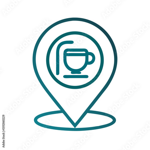 Coffee Shop Location Marker Icon for Map  