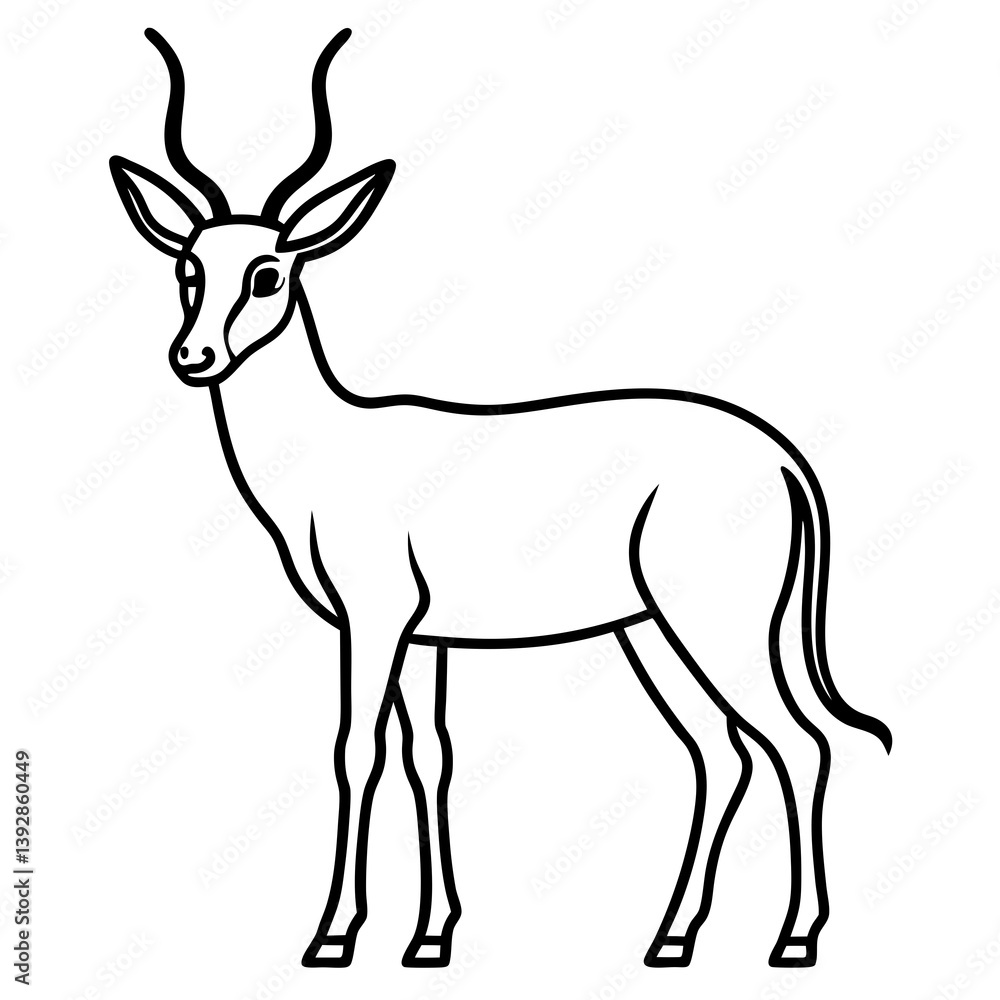 Minimalist Antelope Line Art Vector Minimalist Antelope Line Art Vector