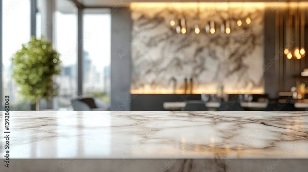 Empty marble countertop in modern apartment. Empty marble countertop in modern apartment.