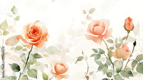 Obraz na płótnie 水彩タッチの薔薇のイラスト02 w salonie