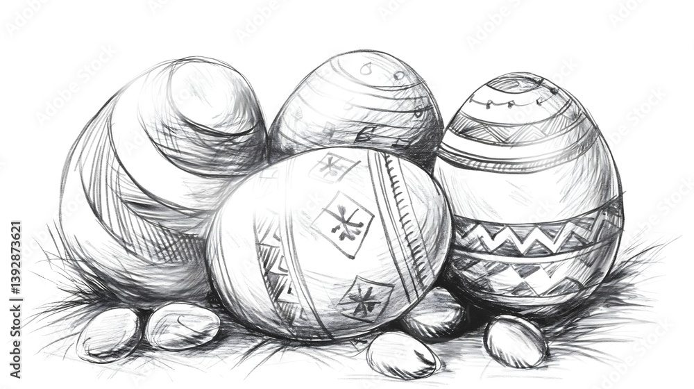 Hand Drawn Easter Eggs