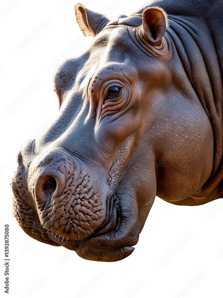 Hippopotamus head isolated on white background Hippopotamus head isolated on white background