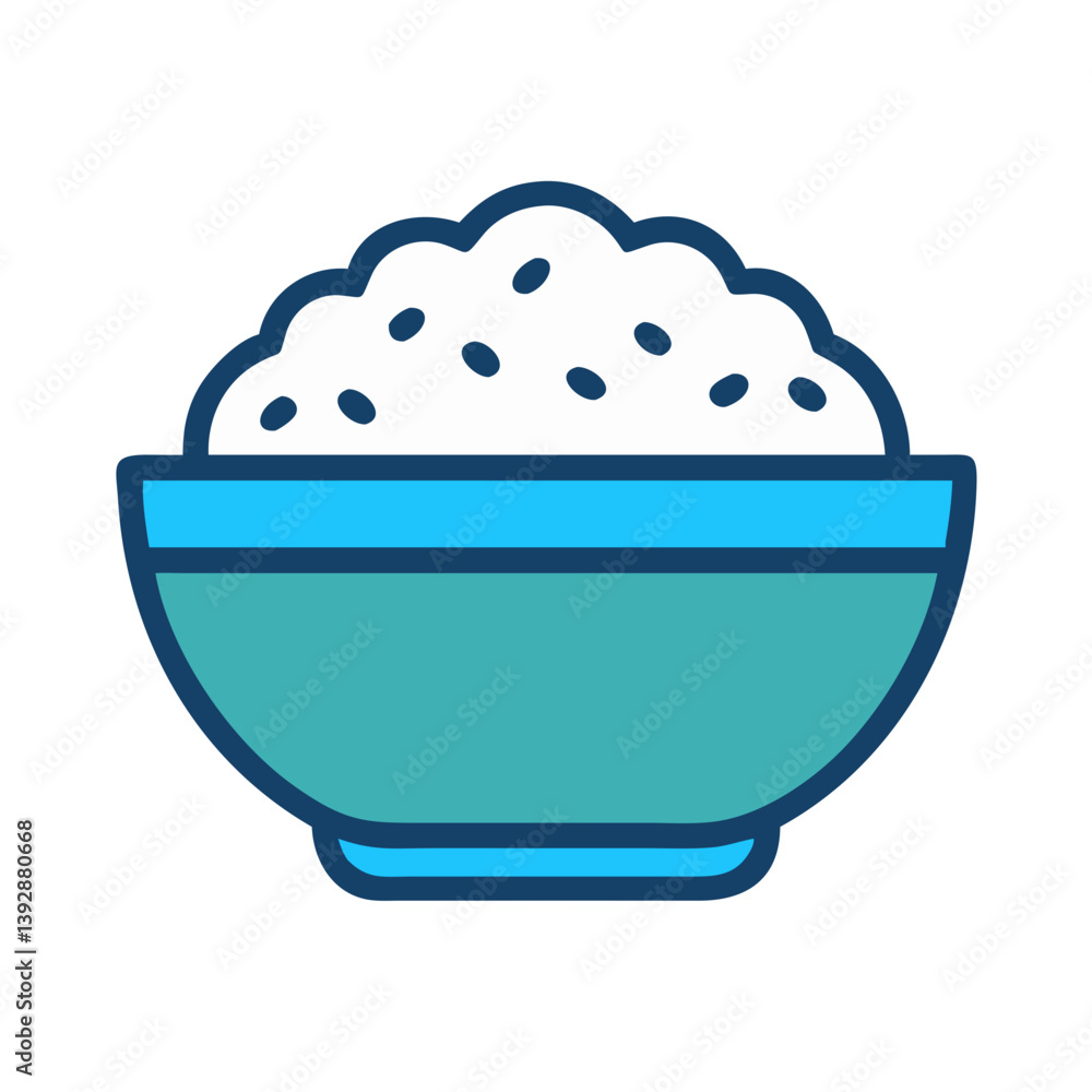 Fresh Rice Bowl Culinary Icon Fresh Rice Bowl Culinary Icon