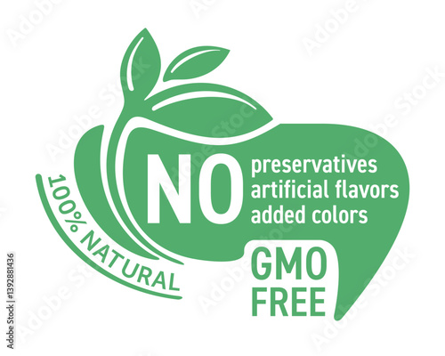 All-in-one label for organic certified food products, abstract style