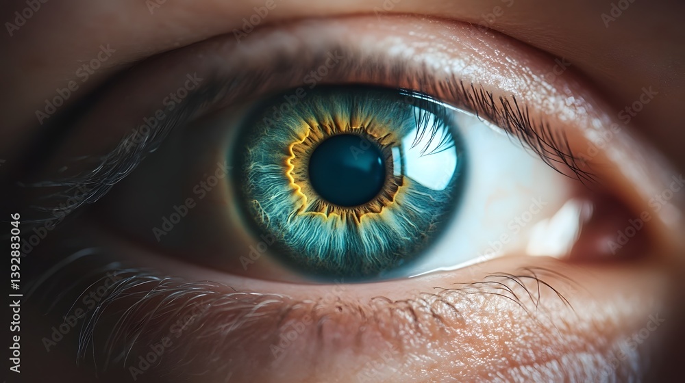 Fototapeta premium Advanced Neural Interface Reflecting in Captivating Human Vision