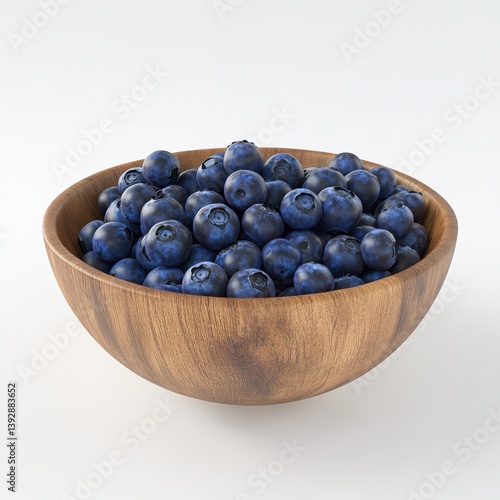 Wallpaper Mural Wooden bowl filled with fresh blueberries isolated on white background Torontodigital.ca