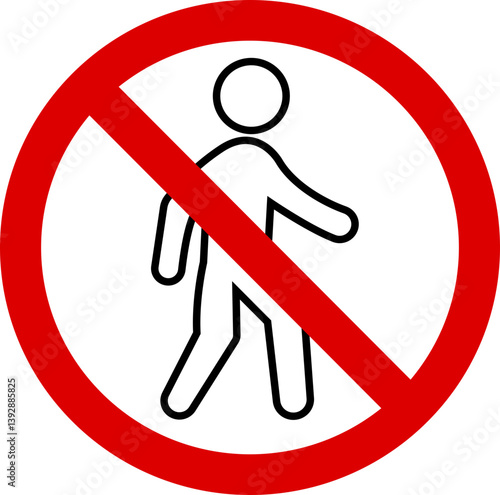 No entry prohibited sign icon. Restriction public sign isolated on transparent background. Universally indicating restriction or prohibition symbol. Authorized personnel only notice sign vector.