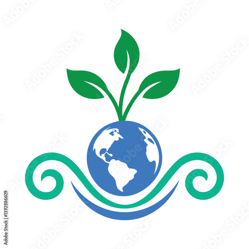 green earth with leaves