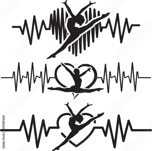 Gymnastics Heartbeat, Gymnast, Gymnastics Silhouette