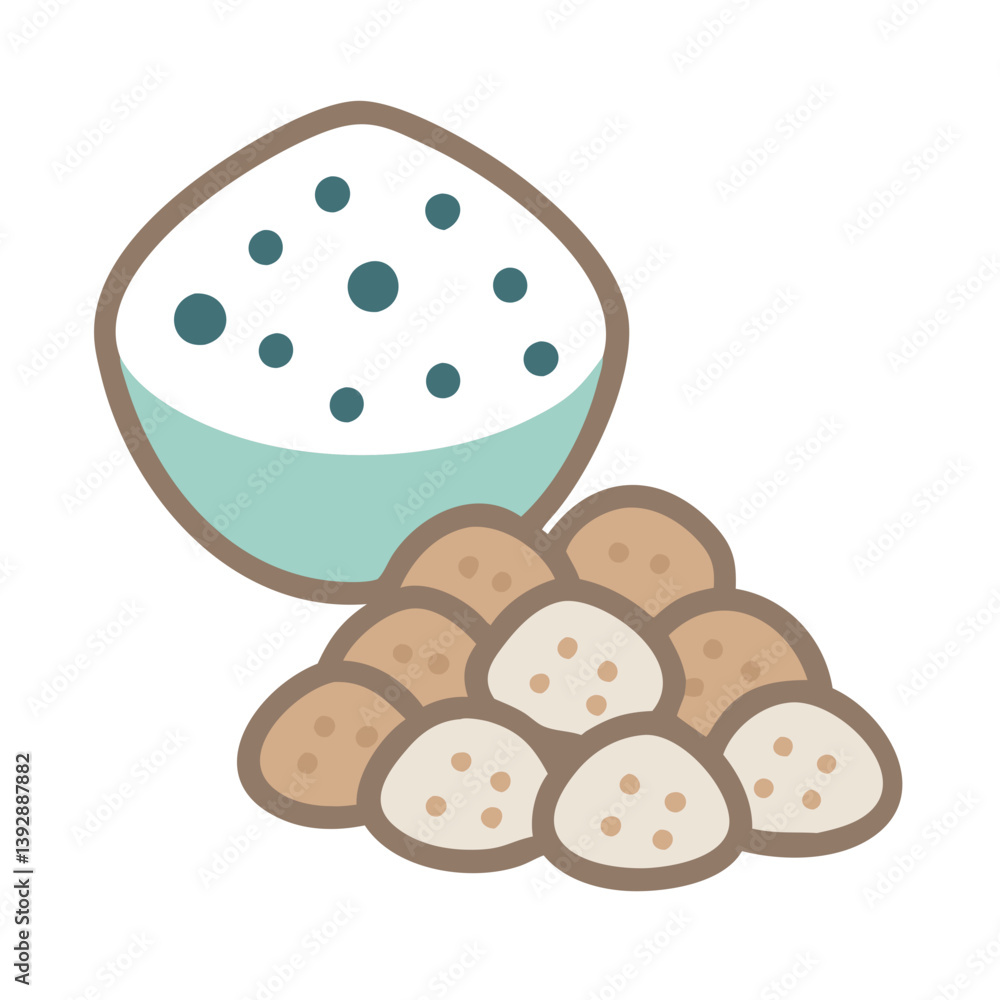 Fototapeta premium Charming Tapioca Graphic for Pudding