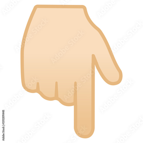 Backhand Pointing Down (Light Skin Tone)
