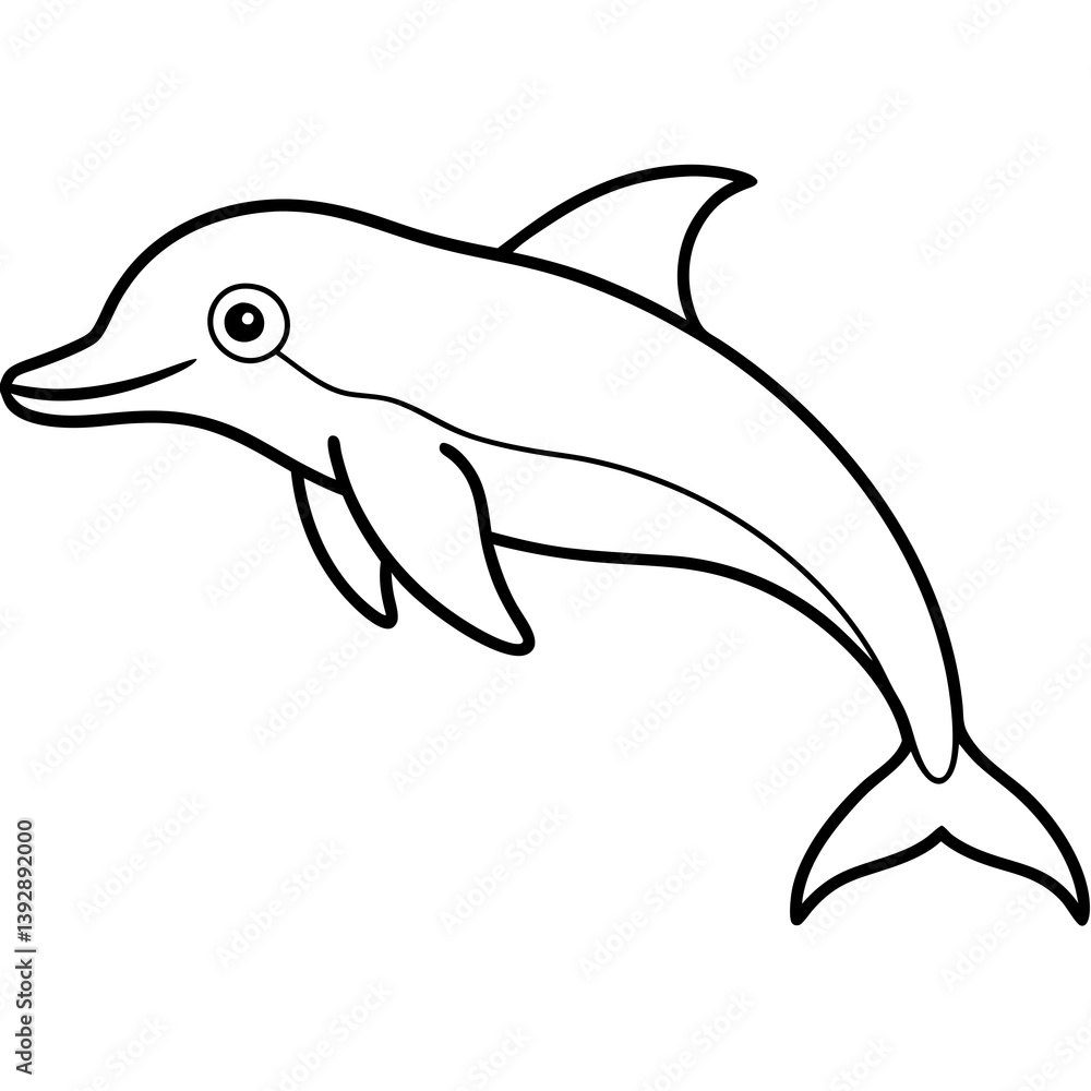 Fototapeta premium Minimalist Dolphin Line Art Vector