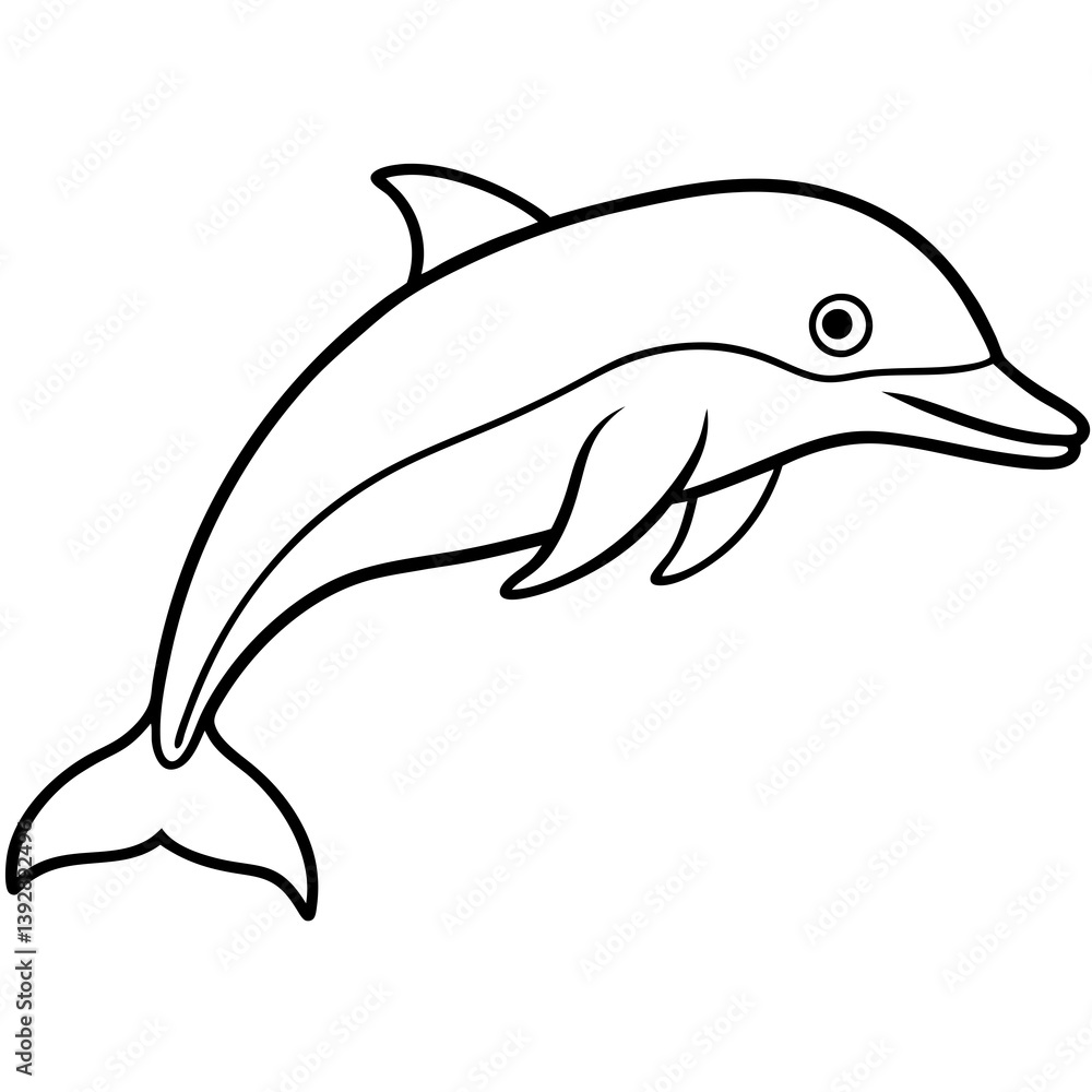 Fototapeta premium Minimalist Dolphin Line Art Vector