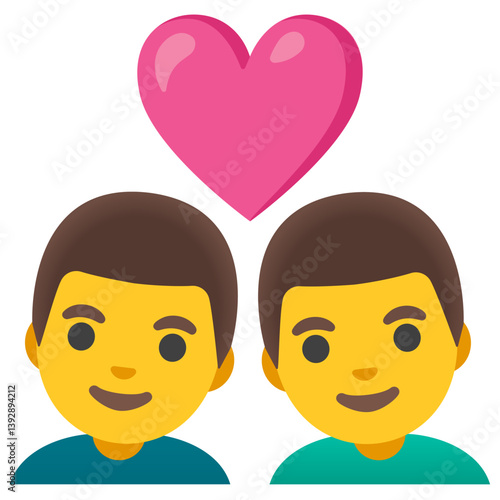 Male Couple with Heart Emoji
