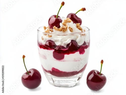 ice cream with cherry