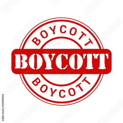 Boycott badge circle rubber stamp vector