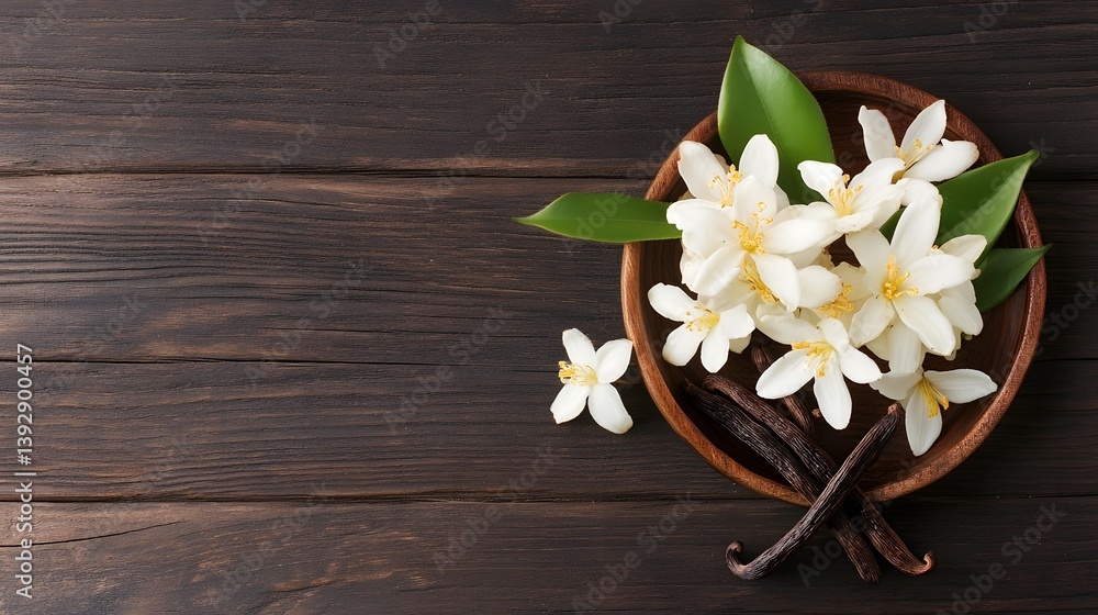 Fototapeta premium Stunning Vanilla Flower with Fragrant Pods for Natural Flavor and Aroma