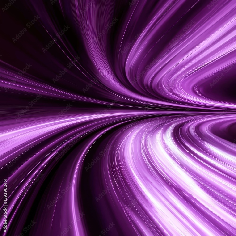 Fototapeta premium A vibrant, abstract design featuring swirling purple and white lines, creating a sense of motion and depth.