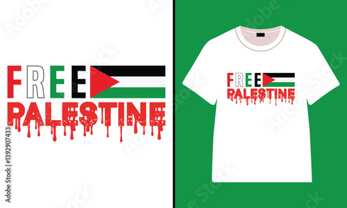 Free Palestine T-shirt Design, Palestine Gaza T-Shirt, Palestine Custom t-shirt design with typography vector illustration