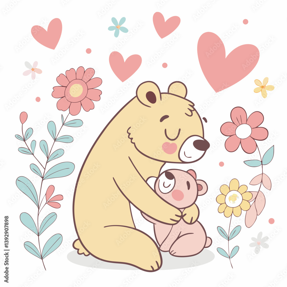 Fototapeta premium happy mother's day vector illustration