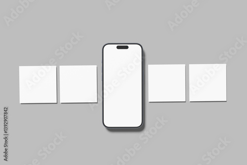 Smartphone Social Media post Blank Mockup