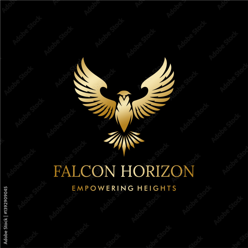 Fototapeta premium Eagle Falcon Abstract Premium Gold Logo