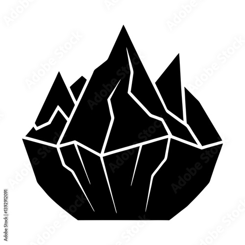 Isolated black iceberg vector illustration graphic design for mountain and ice concept silhouette
