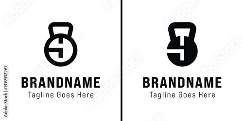 Letter Y Kettlebell Gym Logo Set, symbolizing strength, fitness, and power