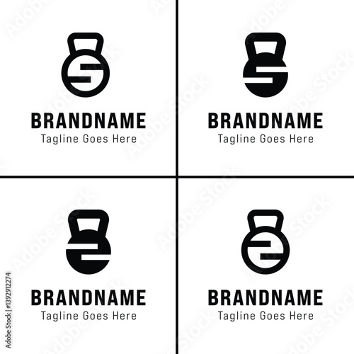 Letter S and Z Kettlebell Gym Logo Set, symbolizing strength, fitness, and power