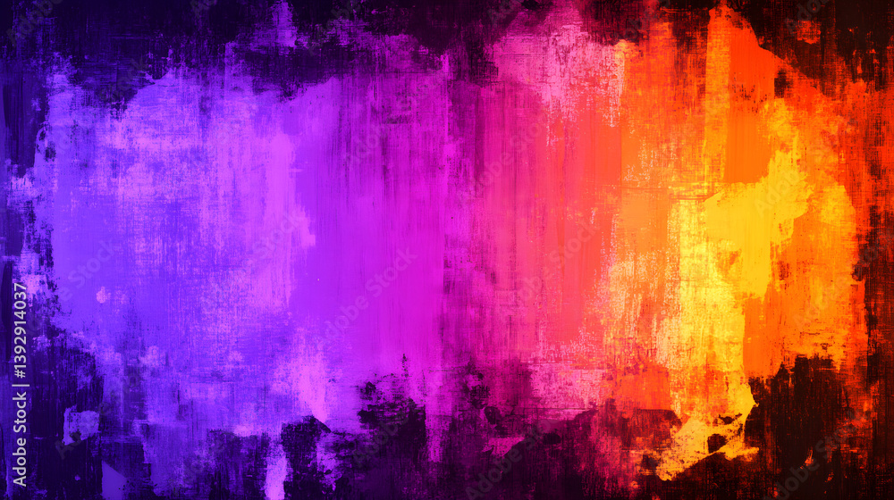 Fototapeta premium A colorful painting with a purple and orange background