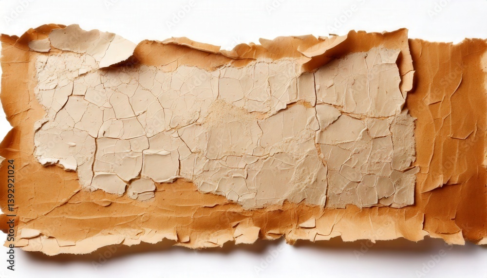 Fototapeta premium A high-resolution, vintage torn paper texture with realistic rough edges, fine grain detail
