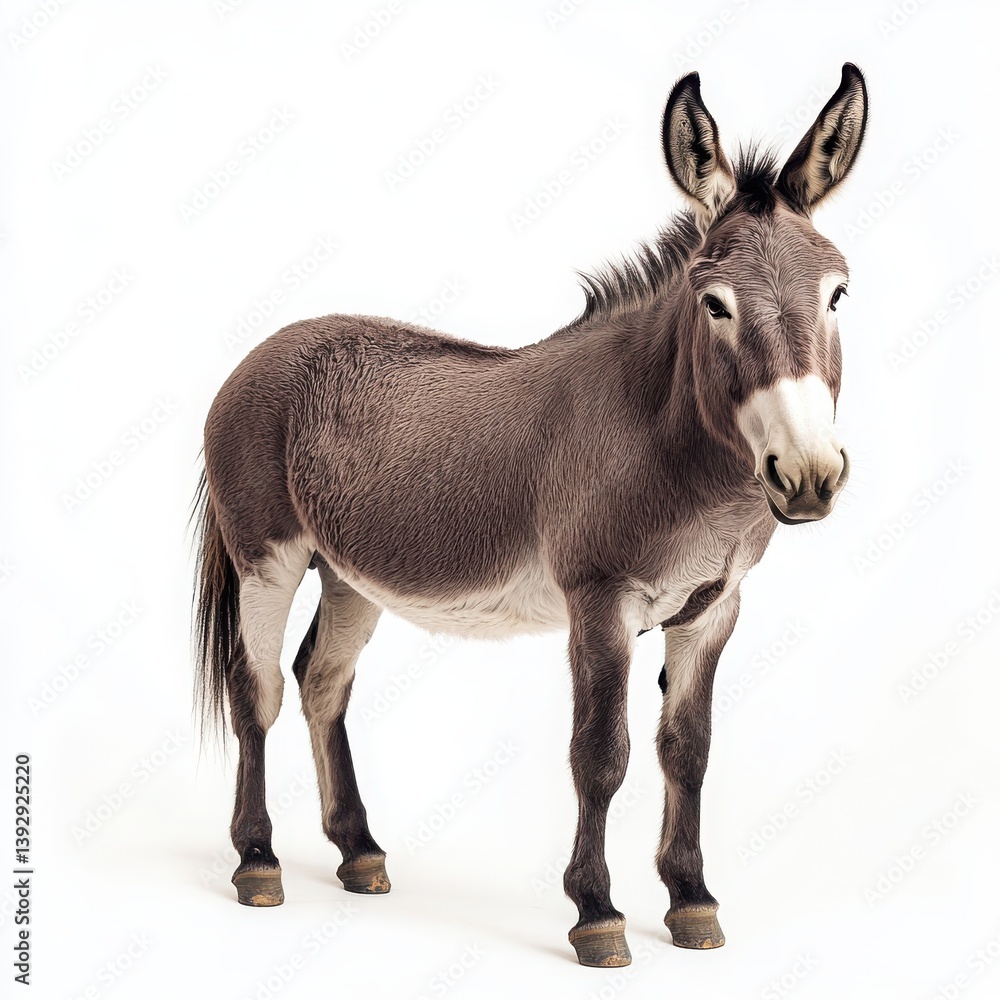 Realistic Donkey Standing Isolated on White Background
Realistic Donkey Standing Isolated on White Background
