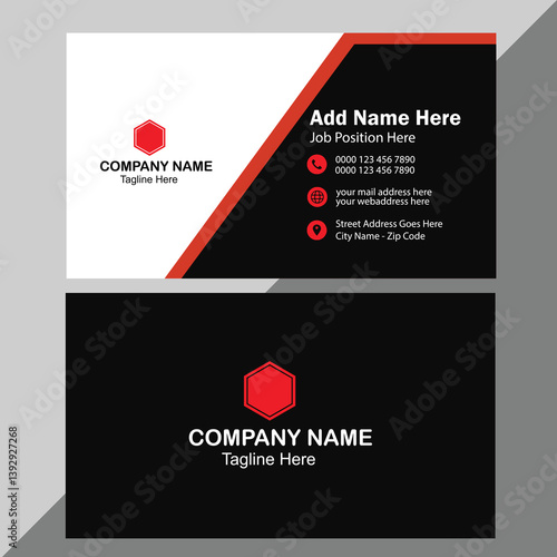 Modern Business Card with Two Sides Card. Company card.