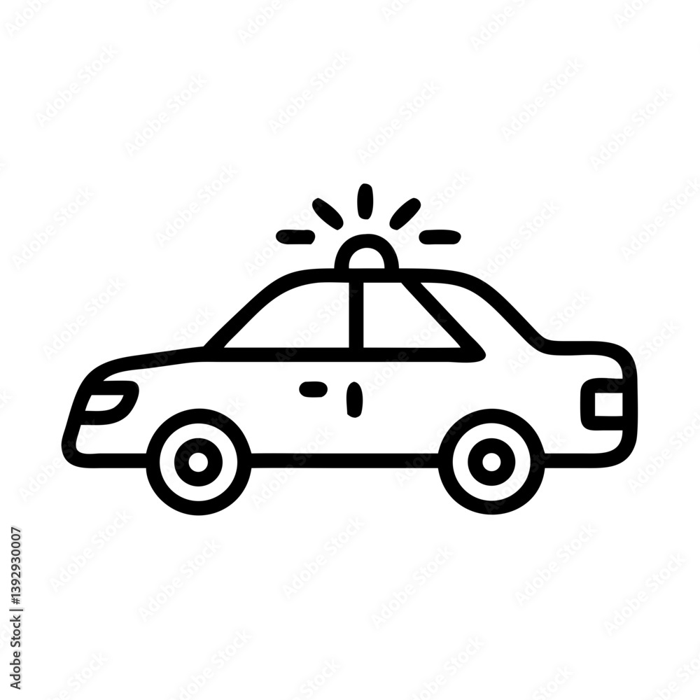 Police Car Icon for Law Enforcement and Security Themes Police Car Icon for Law Enforcement and Security Themes