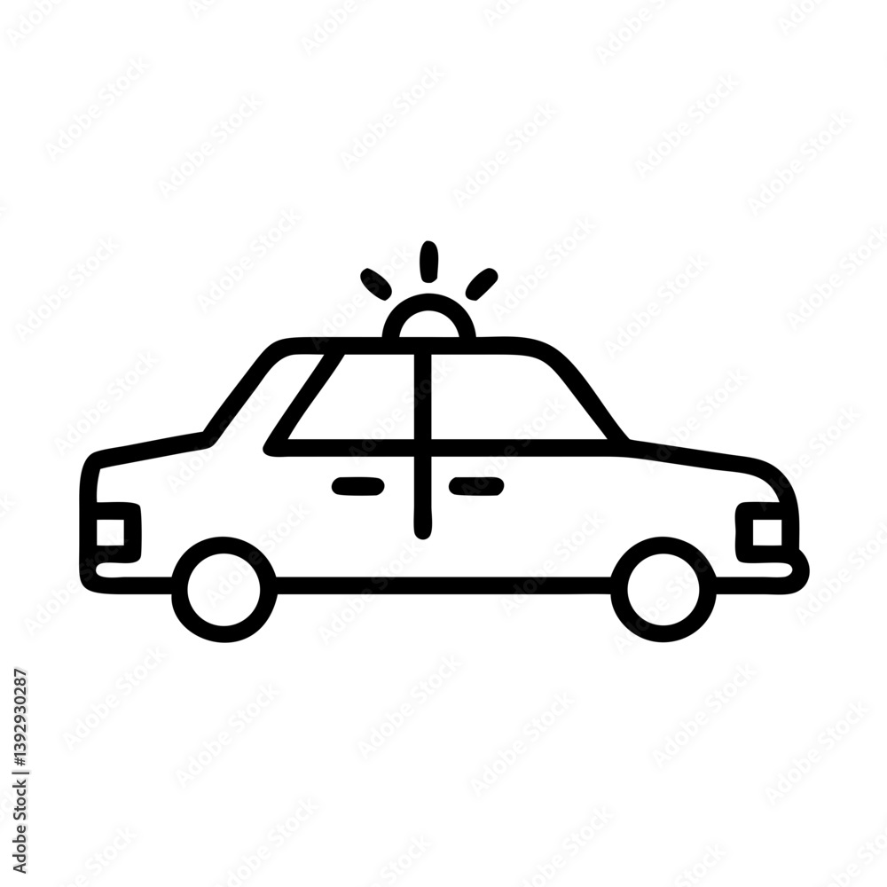 Police Car Icon for Law Enforcement and Security Themes Police Car Icon for Law Enforcement and Security Themes