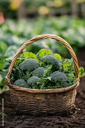 Obraz na płótnie fresh organic broccoli in Spring w salonie