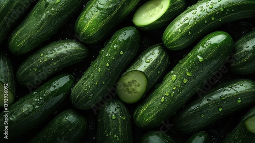 Obraz na płótnie fresh organic cucumber in Spring w salonie