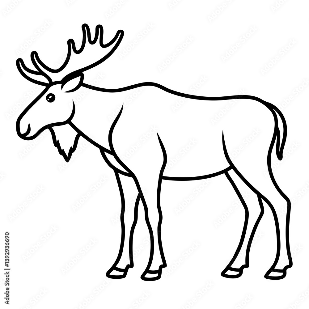 Minimalist Moose One-Line Vector Art Minimalist Moose One-Line Vector Art