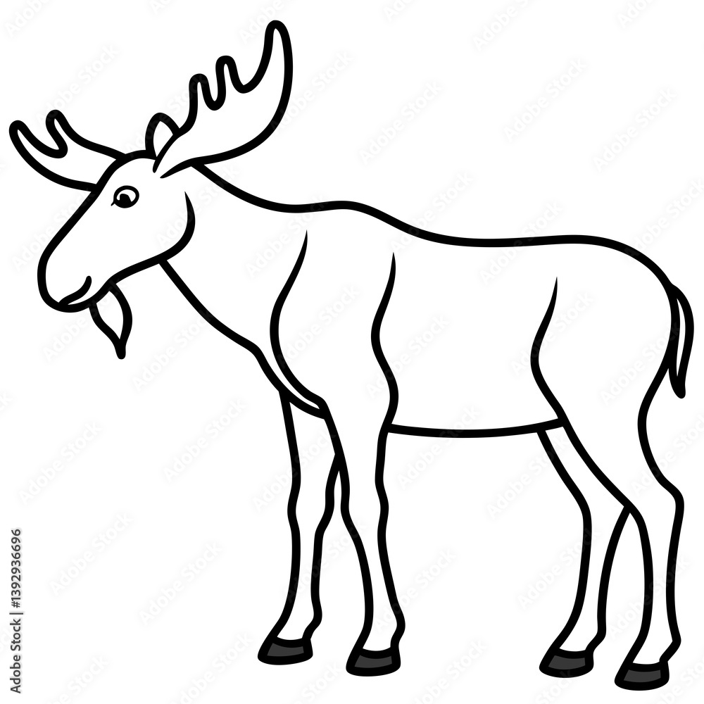 Minimalist Moose One-Line Vector Art Minimalist Moose One-Line Vector Art